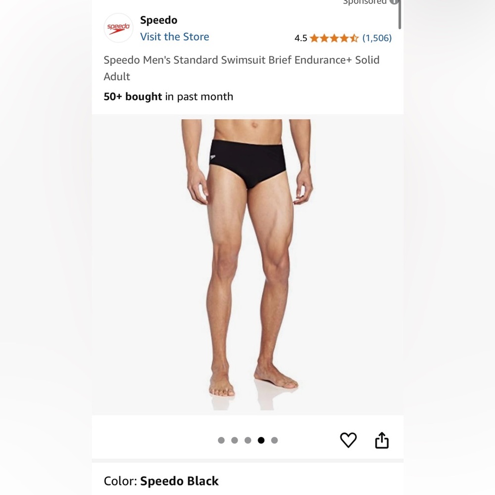 Men’s Speedo Endurance+ Swim Brief Size 30 NWT